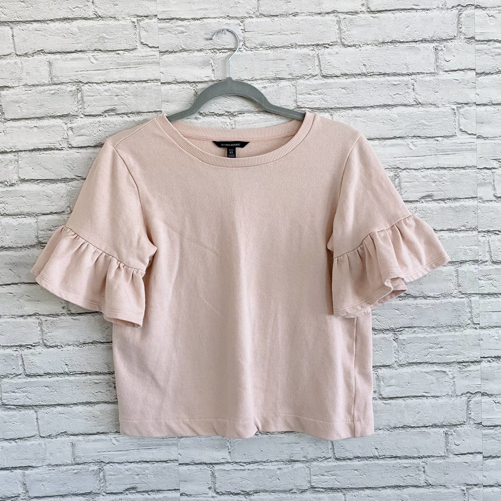 Banana Republic Blush Ruffle Sleeve Blouse